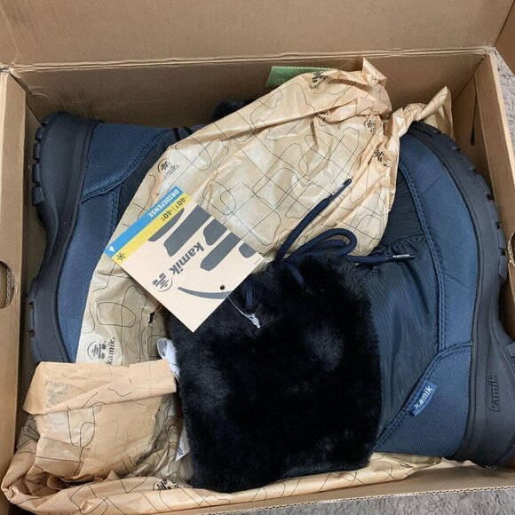 Kamik Seattle Winter Snow Boots Womens 6 Navy Blue Fur Insulated - Picture 2 of 3